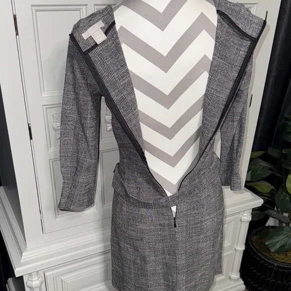H&M Elegant Gray Plaid Dress Size XS - Picture 11 of 13